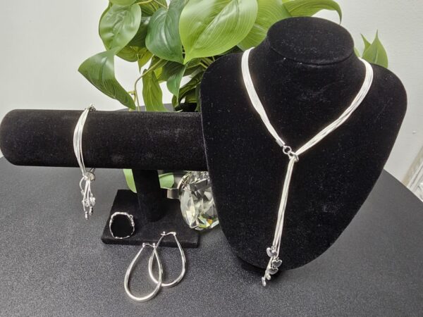 Silver Four-Piece Jewelry Set - Image 2