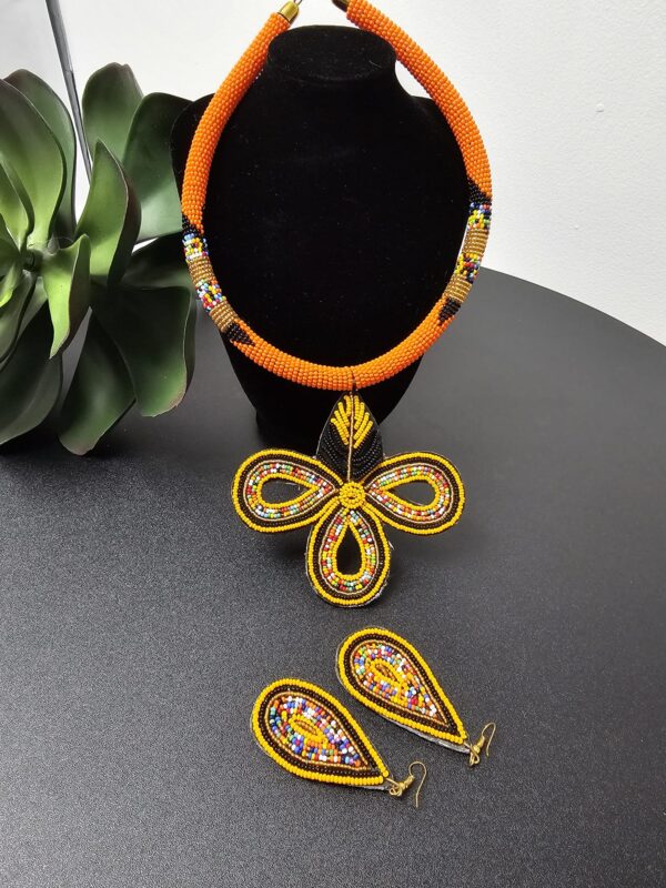 Orange Necklace & Earrings