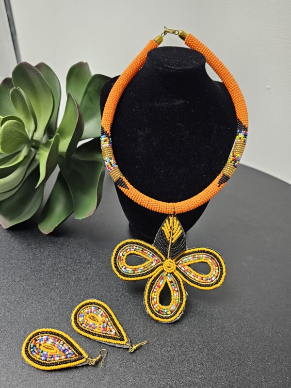 Orange Necklace & Earrings - Image 2