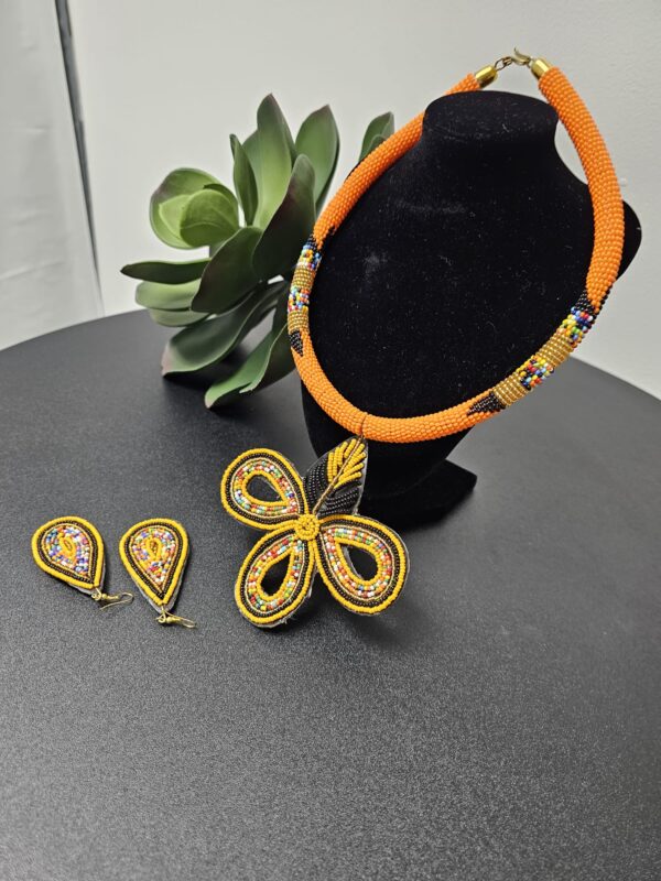 Orange Necklace & Earrings - Image 4